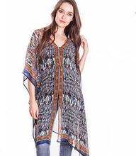 Ikat print bemberg kaftan