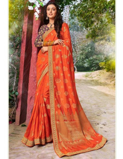 Satin Silk Wedding Wear Saree