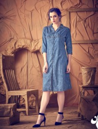 Blue Colored Denim Kurti