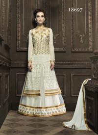 Diva Off White Color Georgette And Net Lehenga Style Salwar Suit