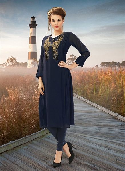 Shop Soft Georgette Kurti With Embroidery Work Online | Me99