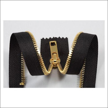Metal Zipper Closed End with Gold Teeth