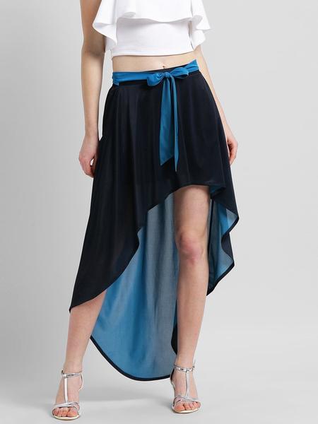 Asymmetrical knot straps skirt