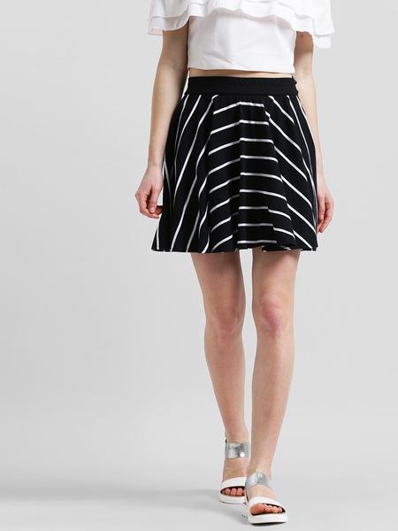 Women Striped Short Flared Skirt
