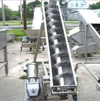 Stainless Steel Polished Inclined Screw Conveyor, Loading Capacity : 20-25kg