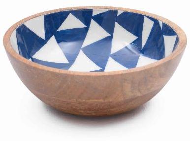 Zig Zag Pattern Wooden Bowl