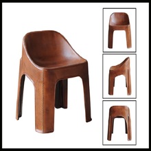 SONU HANDICRAFTS Vintage Small Leather Chair, for Home Furniture