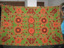 Antique Uzbek Suzani Embroidery bedspread