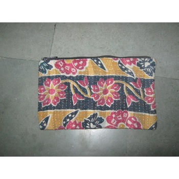 Sari Kantha Patch Clutch Bags