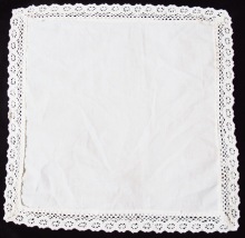 Crochet Cotton Lace Handkerchief, Size : 30cm x 30cm