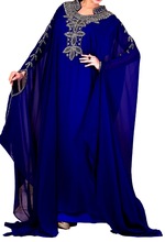 Dark blue Dubai long kaftan