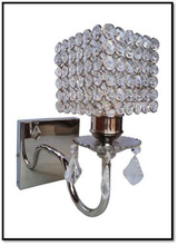 Decorative clear crystal wall lamp, Color : Silver