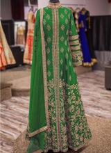 Heavy Embroidery Work Anarkali Suit, Color : Green