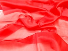 silk organza fabric india, coral red, 100% silk