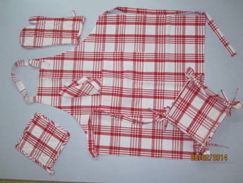 100% Cotton Kitchen Set, for Home, Hotel, Outdoor, Party, Wedding, Style : jaquard, plaid, plain