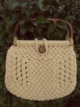 Arcadian Crafts Hanmade Macrame hand bags, Color : White