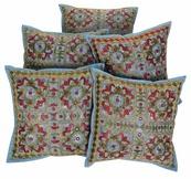 Square Decor Glass Embroidery Cushion Cover, Pattern : Printed