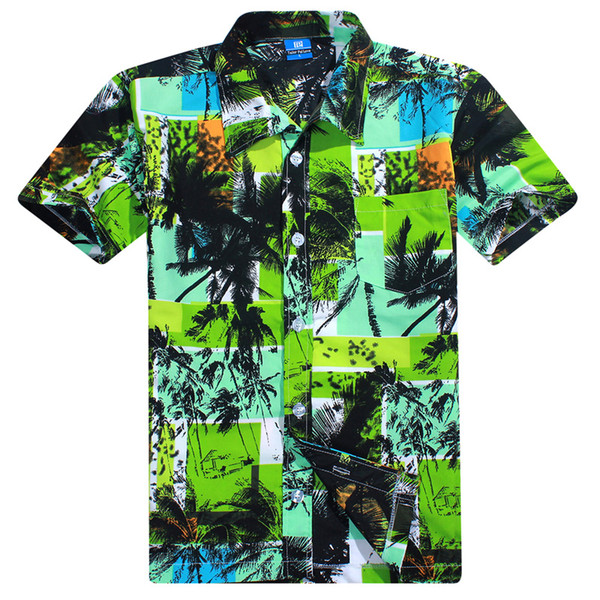 Printed Polyester Hawaiian Shirt, Size : M, XL, XXL, XXXL