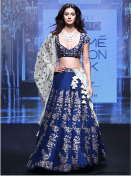 Blue Silk Multi Wedding & Bridal Designer Lehenga Choli