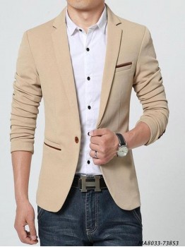 Cream Cotton Formal Blazer