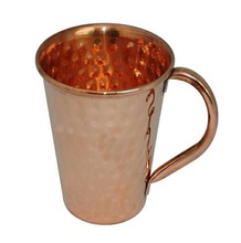 ZAINAB HANDICRAFTS Metal PURE COPPER HAMMERED CUP, Capacity : 400ml