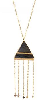 Gold plated necklace with triangle and little zircon stones