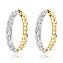 Gold Plated with CZ Hoop Earring