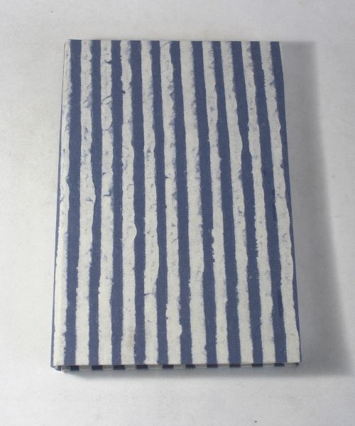 Batik paper pattern with blue stripes cover hard cover notebook