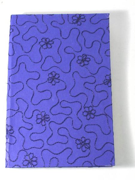 Blue silk yarn embroidery paper cover notebook