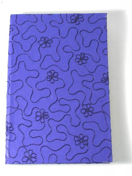 blue silk yarn embroidery paper cover notebook