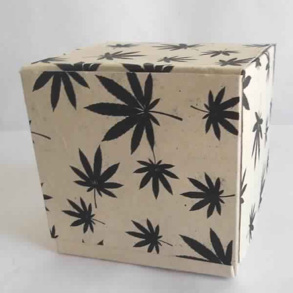 Hemp paper printed black hemp dye cut box