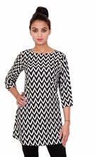 Casual Poly Printed Womens Black Tunic, Feature : Anti-Shrink, Anti-Wrinkle, Breathable