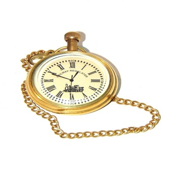 Nautical Railway Brass Pocket chain Watch