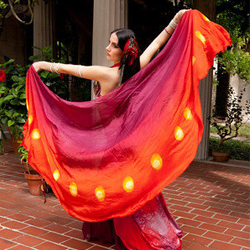 Belly dance silk veil half circle, Size : 3 yards, customize, 44 inc width