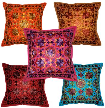 Bohemian Indian embroidered cushion covers