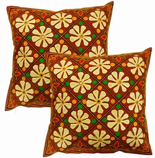 Mirror-work Ethnic Cushion Cover