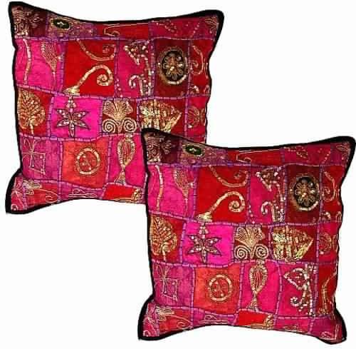 Vintage sari Decorative Patch work Cushion cover