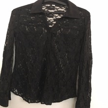 Ladies Black polyster lace blouse