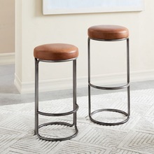 Industrial leather seat bar stool, Size : Standard