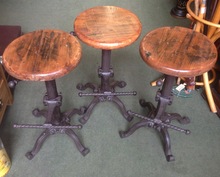 Industrial vintage adjustable bar stools, Size : Standard