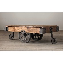 Industrial Vintage Cart Coffee Table, Size : Custom Size