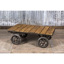 Industrial vintage factory cart coffee table
