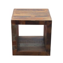 Living room square reclaimed wood coffee table