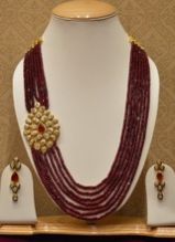 Maroon Kundan Set