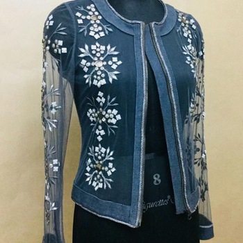 Embroidered Net Jacket, Size : Custom Size