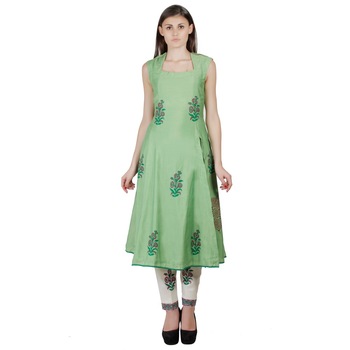 Myo Impex 100% Cotton Long Kurti, Age Group : Adults