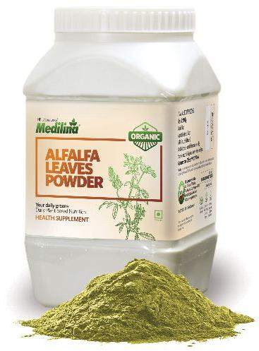 Organic Alfalfa Powder - 500 Gram, for Cosmetics, Medicines Products, Style : Dried