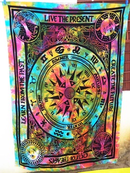 Hippie Wall Hanging Tapestry Indian Tapestry, Technique : Hand Screen Printed