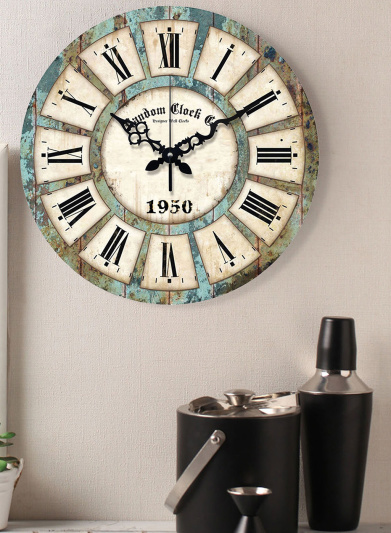 Cream Wood Wall Clock