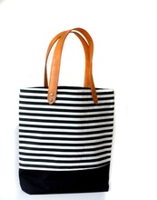 canvas leather summer tote bag